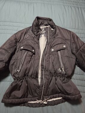 Inside EDGE Women’s Black Puffer Jacket with Stand Collar MED